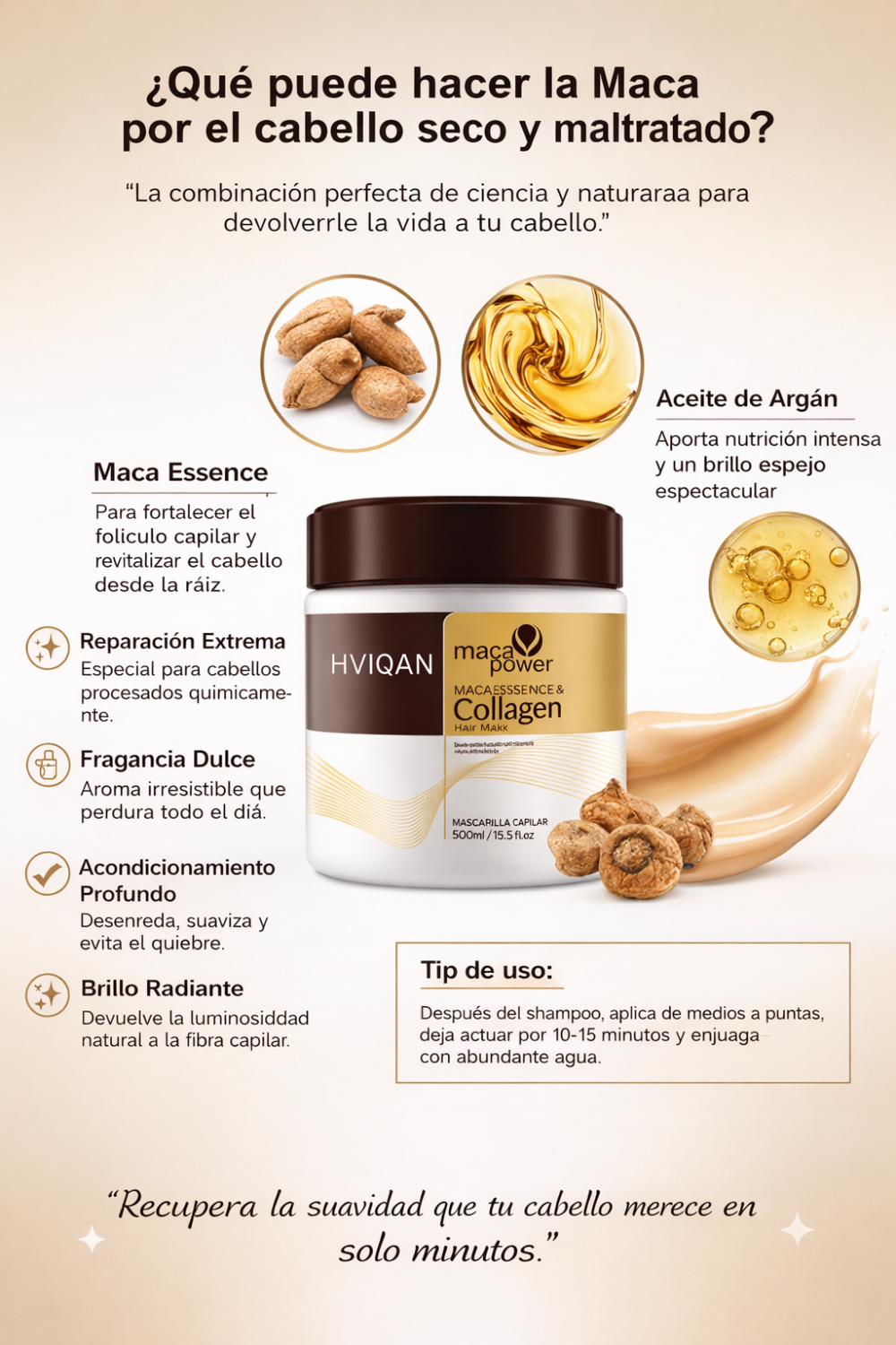 Mascarilla Capilar de Colágeno Premium – Reparación Profunda e Hidratación Intensiva 500ml